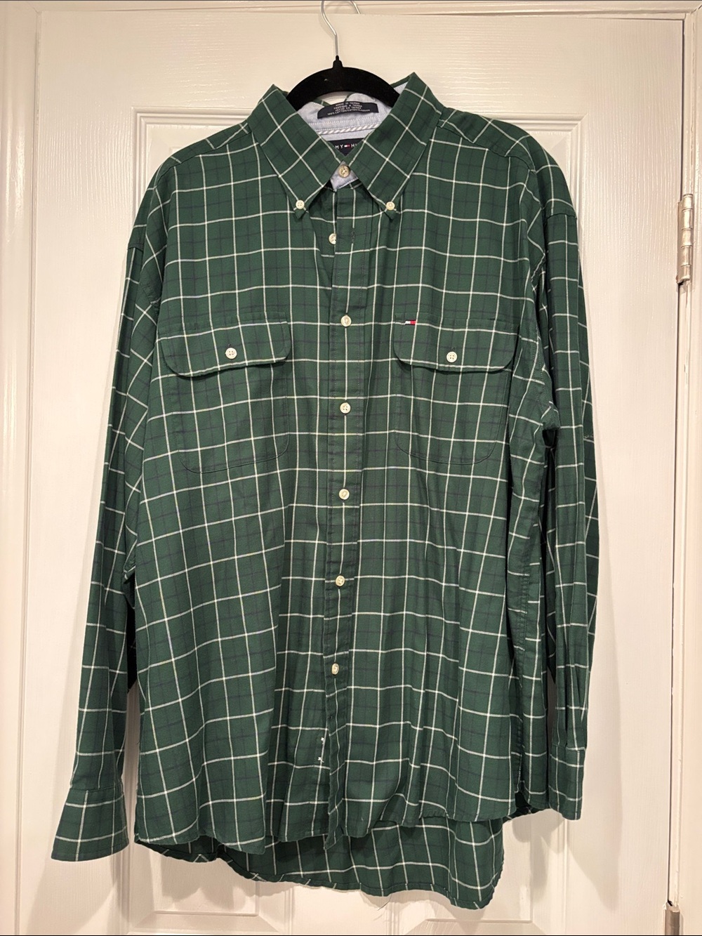 Tommy Hilfiger Dark Green Windowpane Button-Down Shirt